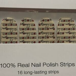 NWT Color Street "LOVE NOTES" Red Black Clear Cursive Love you Nail Strips